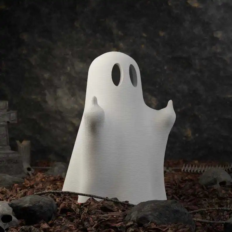Middle Finger Cute Ghost StatueGhosts Scary Ghost Figurines Halloween Home Decorations Landscape Kids Toys Home Decor Gift