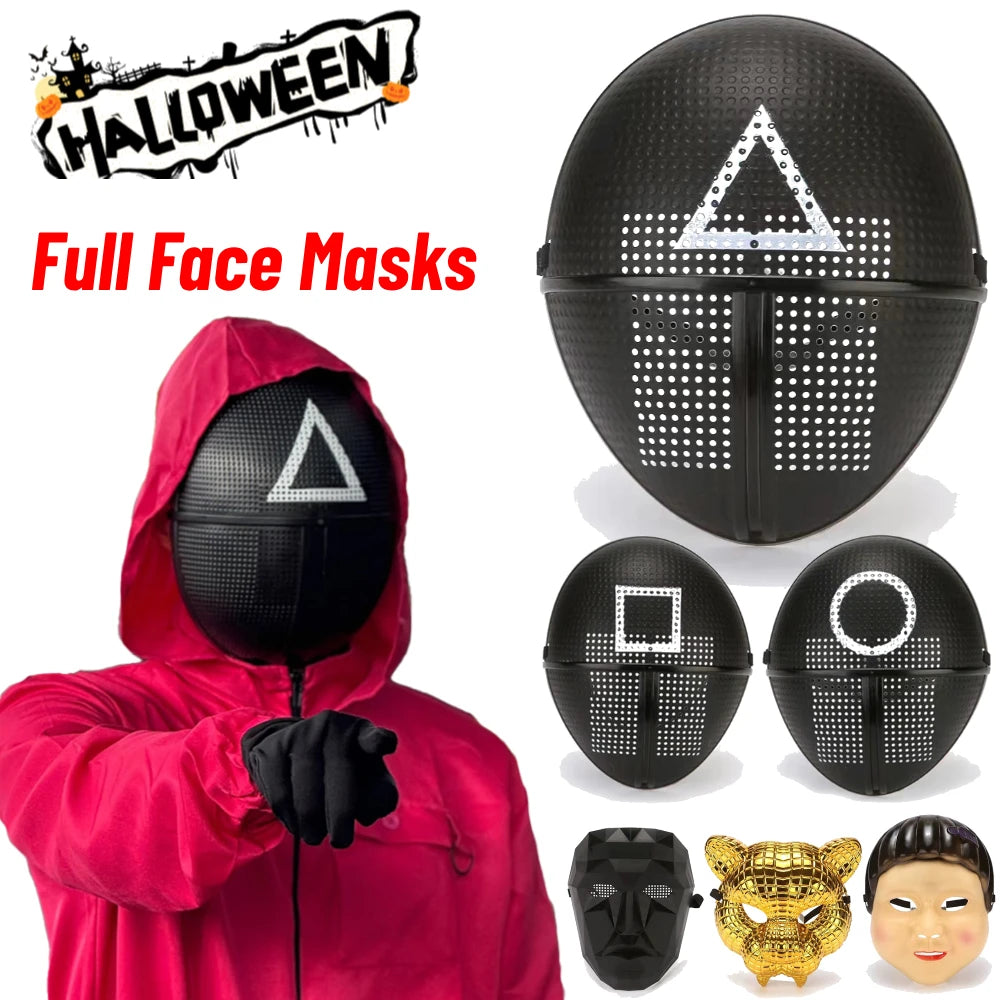 Korean Cosplay TV Disguise Mask Full Face Masks Masquerade Accessory Square Circle Triangle for HALLOWEEN Party Role Play Outfit