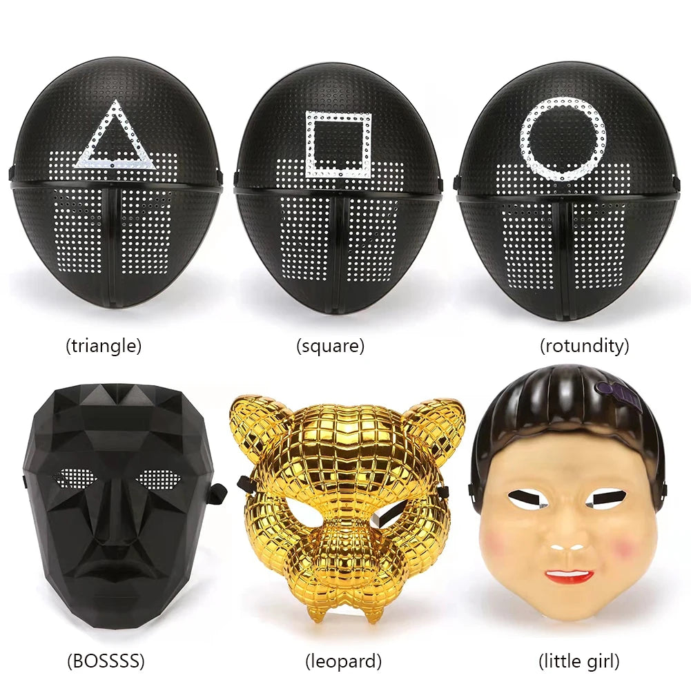 Korean Cosplay TV Disguise Mask Full Face Masks Masquerade Accessory Square Circle Triangle for HALLOWEEN Party Role Play Outfit