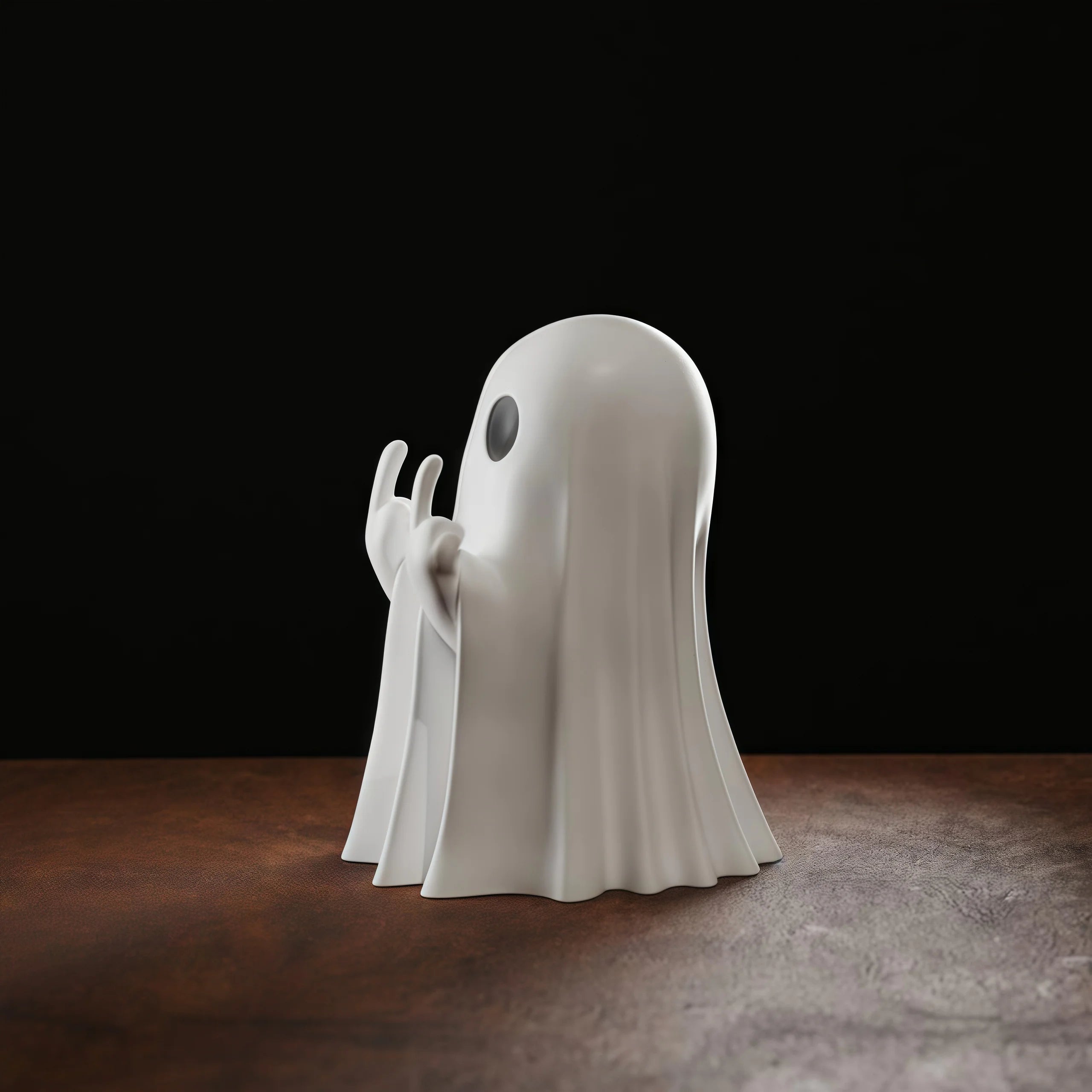 Cute Middle Finger Ghost Statue, Small Halloween Decor for Home, Centerpiece for Coffee Table, Adorable Horror Figure
